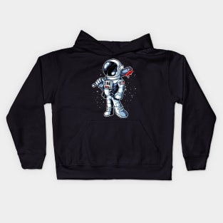 Astronaut With Baseball Bat Kids Hoodie